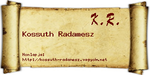 Kossuth Radamesz névjegykártya